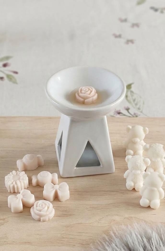 Coffret : Brûle-parfum blanc & Fondants parfumés