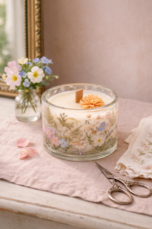 Bougie parfumée jasmin Jardin Enchanté - L'Atelier des Mains d'Or