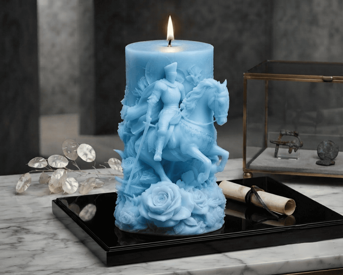 Bougie Sculpturale "Le Chevalier Héroïque"