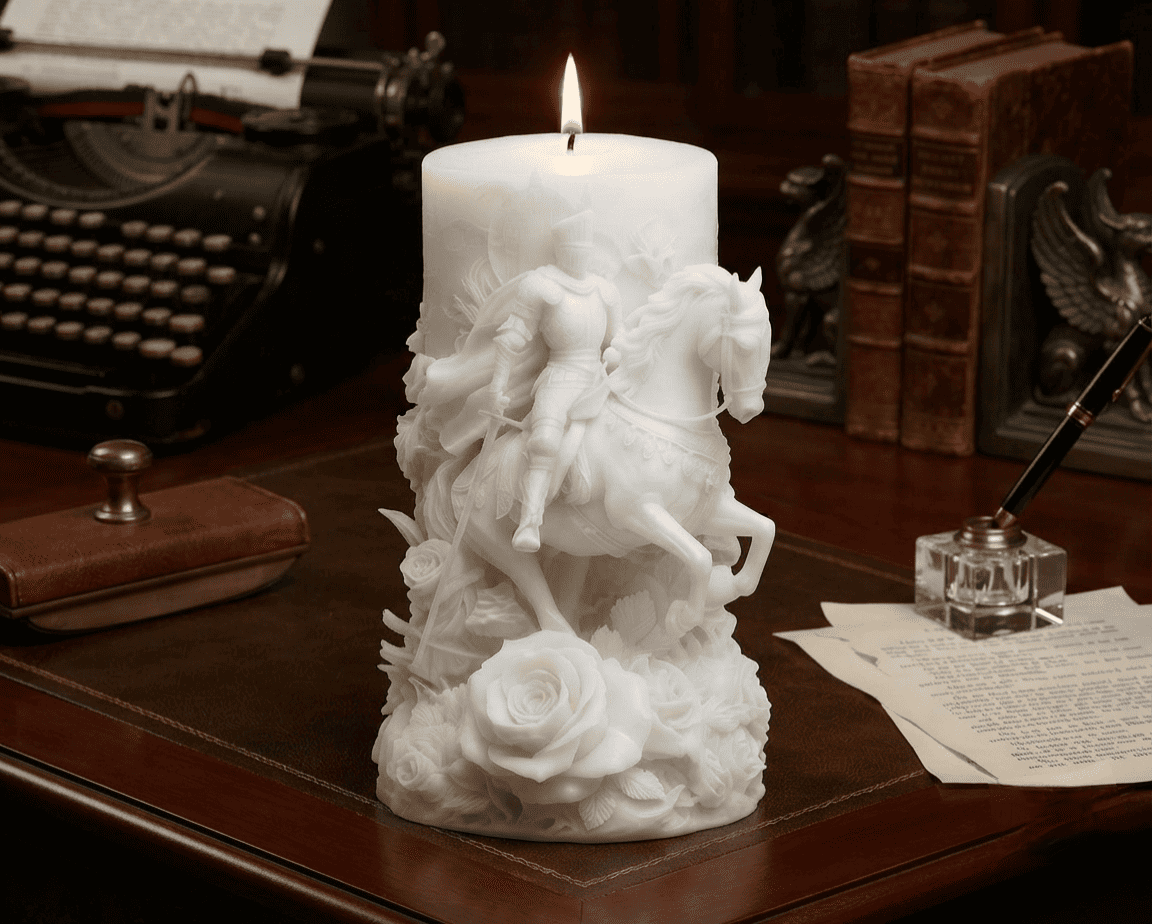 Bougie Sculpturale "Le Chevalier Héroïque"
