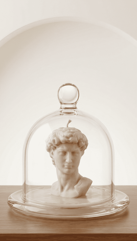 Bougie Statue David sous Cloche en Verre